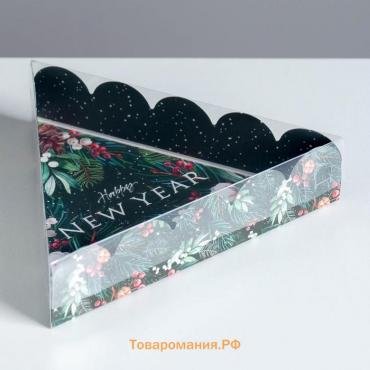 Коробка для кондитерских изделий с PVC крышкой «Happy New Year», 18 х 3 см, Новый год