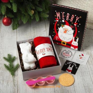 Подарочный набор новогодний "Merry x-mas" полотенце и аксессуары