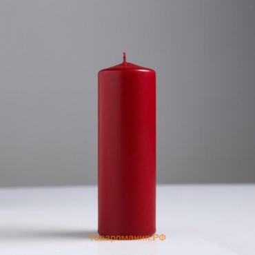 Свеча - цилиндр, 5х15 см, бордо лакированная, 14 ч