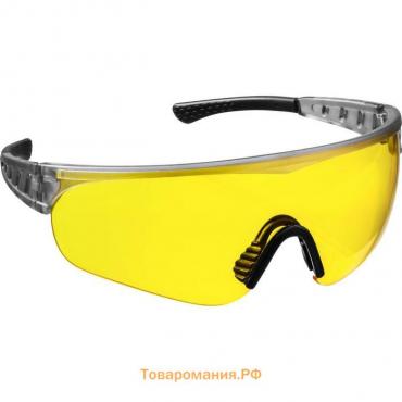 Очки защитные STAYER HERCULES 2-110435_z01, открытого типа, мягкие двухкомпонентные дужки, желтые