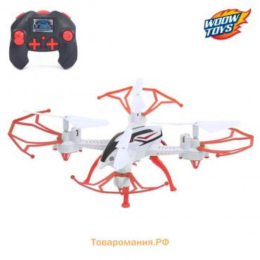 Квадрокоптер радиоуправляемый SKYDRONE, работает от аккумулятора, цвет красный