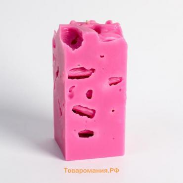 Свеча ароматическая декоративная "Ажурная", розовый, 6х6х12 см, пион