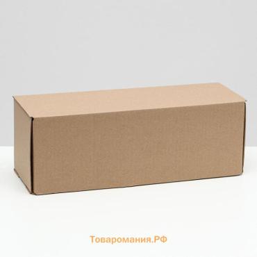 Коробка складная под бутылку, без печати, бурая 12×33.6×12 см