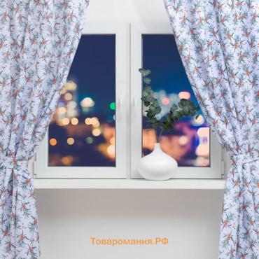 Комплект штор для кухни с подхватами Berry garden, 145×180 см-2 шт., 100% п/э