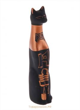 Фигура "Кот Египетский" роспись чёрный 5х6,5х22,5см