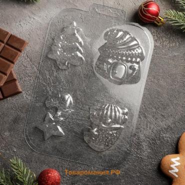 Форма для шоколада и конфет пластиковая «Домики Гномики», размер ячейки 8,5×5 см, цвет прозрачный