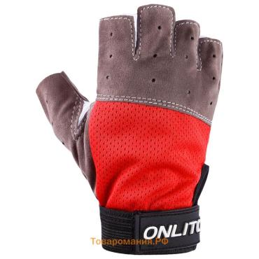 Перчатки спортивные ONLYTOP, р. S, цвет красный