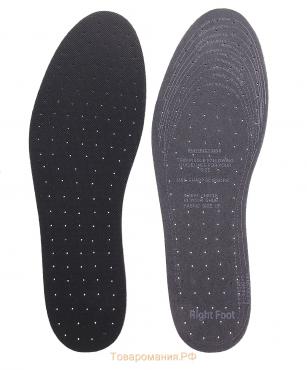 Стельки для обуви, универсальные, дышащие, р-р RU до 46 (р-р Пр-ля до 46), 29 см, пара, цвет чёрный