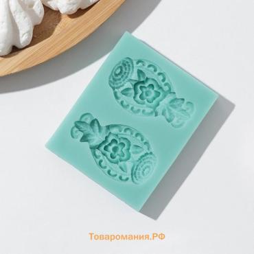 Молд для заливки «Гавайский ананас», силикон, 7.5×6 см, зелёная