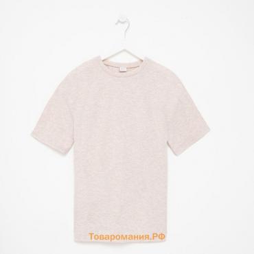 Футболка женская MINAKU OVERSIZE FIT: бежевая, меланж, р-р 42