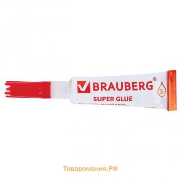 Клей моментальный BRAUBERG 605566, прочный, 3 г