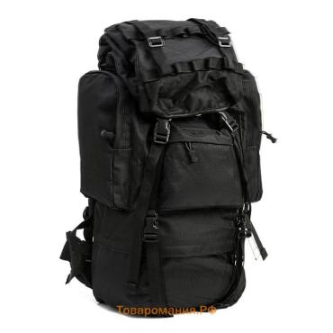 Рюкзак туристический Adventure, 70 л, с карманами, чёрный
