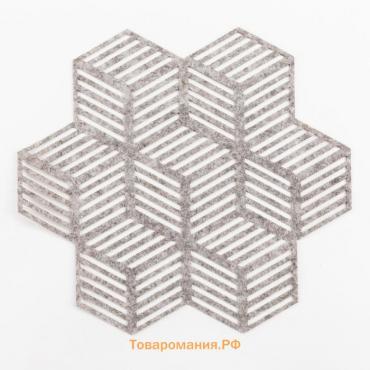 Салфетка декоративная "Куб" 30 х 31,2 см, 100% п/э, фетр