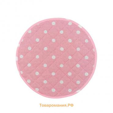 Подушка на табурет Pink polka dot, размер d=38 см, цвет розовый