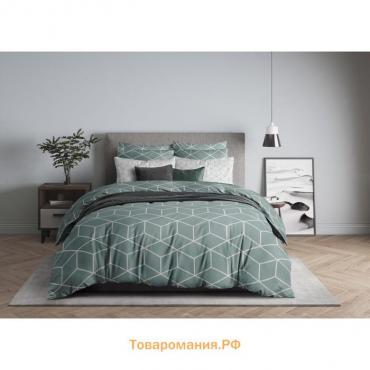 Постельное бельё 2 сп Lounge green, размер 200х214 см, 175х215 см, 70х70 см - 2 шт