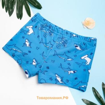 Плавки купальные для мальчика KAFTAN «Подводный мир» рост 110-116 (32), голубые