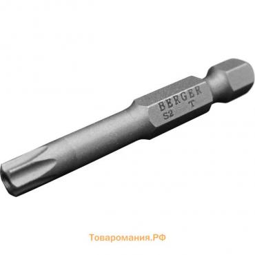 Биты магнитные BERGER BG2417, TORX c отверстием T30Hx50 мм, 2 шт., S2