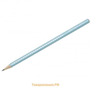 Карандаш чёрнографитный Faber-Castell Sparkle B, трёхгранный, жемчужно - бирюзовый