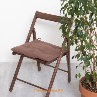 Сидушка на стул  Kitchen 42х42 см, цвет коричневый, 100% хлопок, саржа 220 г/м2