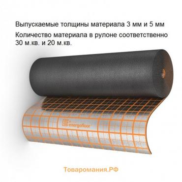 Подложка для теплого пола Energoflex EFRR05120COM, Energofloor Compact, 1000 х 5 мм, 20 м