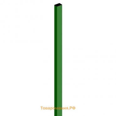 Столб, 60 × 40 мм, толщина 1,5 мм, высота 2 м, с заглушкой, зелёный
