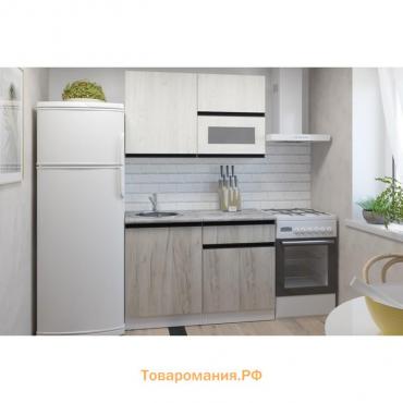 Кухонный гарнитур Паола лайт 1200х600 Белый/Кантри/Дуб грей, Дуб браун