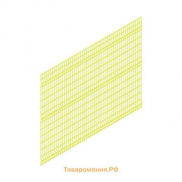 Панельное ограждение, 2.03 × 2.5 м, ячейка 200 × 55 мм, диаметр прута 3.5 мм, цвет жёлтый