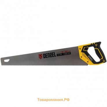 Ножовка по дереву Denzel 24148, каленый зуб 3D, 2К рукоятка, 11 TPI, 500 мм