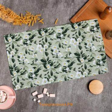 Полотенце кухонное «» Apple flowers, 35×60 см, хлопок 100%, рогожка 164 г/м²
