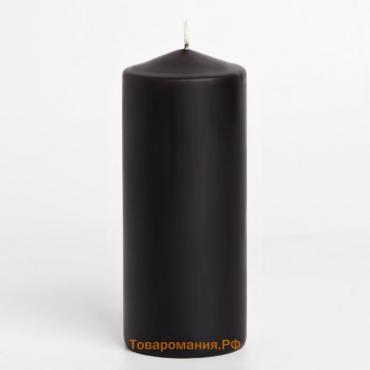 Свеча-цилиндр, 6х14 см, 350 г, 19 ч, чёрный