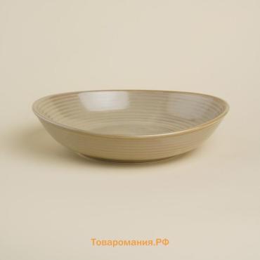 Тарелка глубокая SL Home «Песчаный бриз», 1.3 л, 26×24×6 см, фарфор, бежевая