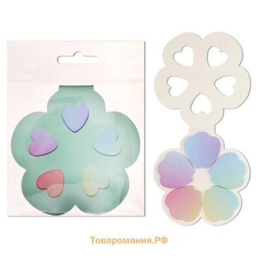 Блок с липким краем, набор 93 мм, заметки 35×35 мм, фигурный, deVENTE Flower, 5 цветов × 20 листов, офсет