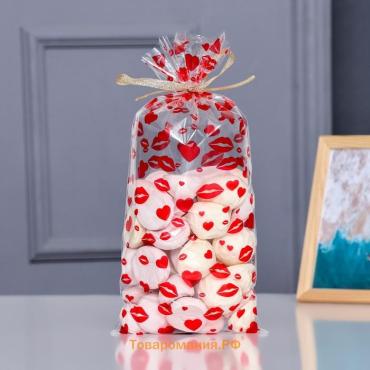 Пакет фасовочный БОПП, «Поцелуи» 15×30 см