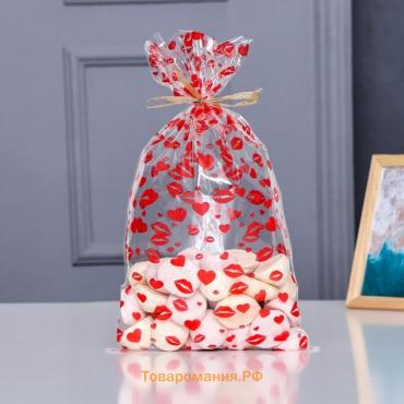Пакет фасовочный БОПП, «Поцелуи» 20×35 см