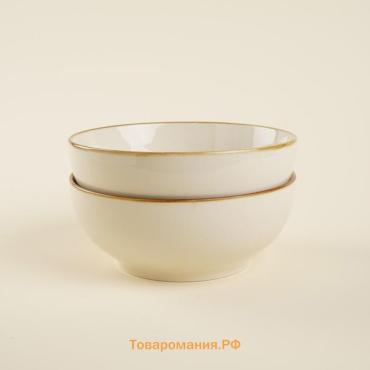 Салатники SL Home «Леггеро», 1.2 л, d=18.5 см, набор 2 шт., фарфор, бежевые