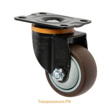 Колесо мебельное CAPPIO d=75,на площадке,поворотное, покрытие TPR