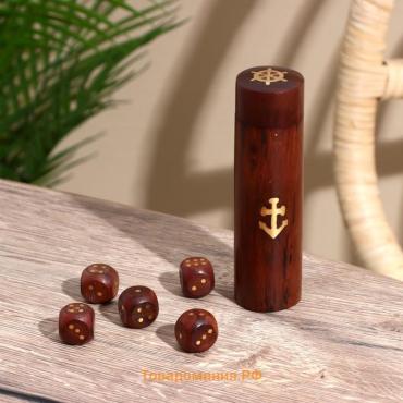 Кубики игральные «Море», дерево, латунь