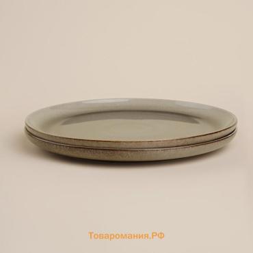 Тарелки SL Home «Мольвено», d=21.4 см, фарфор, набор 2 шт., зелёные