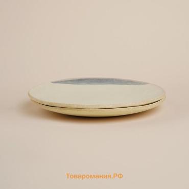 Тарелки SL Home «Волны Сардинии», d=21.5 см, фарфор, набор 2 шт., бежевые