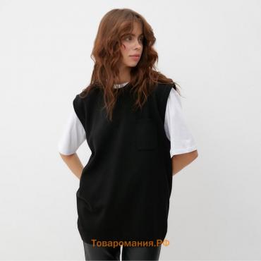 Жилет MINAKU: Knitwear collection цвет черный, размер 44