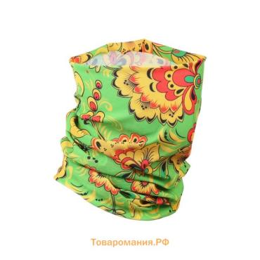 Бафф туристический «Хохлома» для защиты от ветра и пыли, зеленый